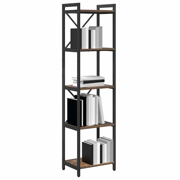 vidaXL Bookshelf Smoked Oak 40 x 30 x 155 cm Engineered Wood