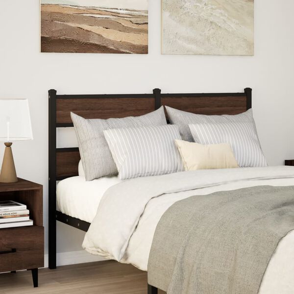 vidaXL Replace Headboard Brown Oak 120 cm Steel and Engineered Wood