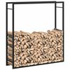 vidaXL Firewood Rack Matt Black 110x28x116 cm Steel