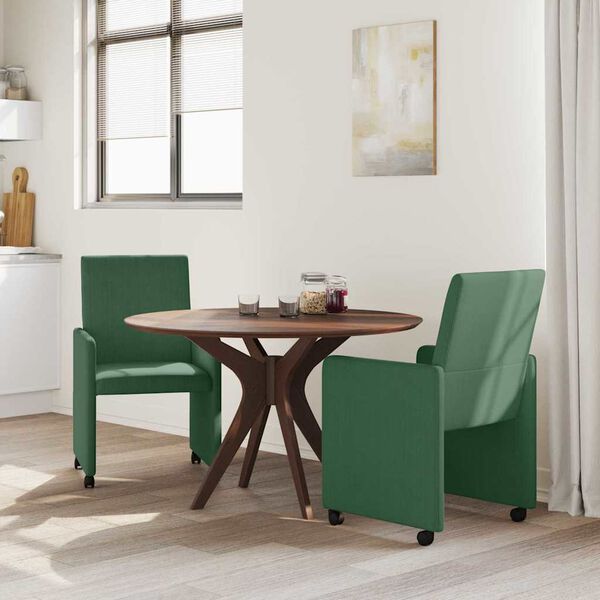vidaXL Dining Chairs 2 pcs Grey green 57 x 66 x 94 cm Corduroy fabric