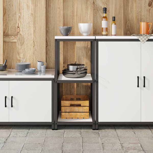 vidaXL Kitchen Storage with Shelf White 40 x 50 x 92 cm Steel