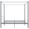 vidaXL Canopy Bed Frame without Mattress Grey Metal 180x200 cm Super King