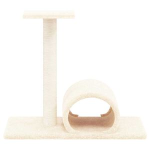 vidaXL Cat Scratching Post with Tunnel Cream 60x34,5x50 cm