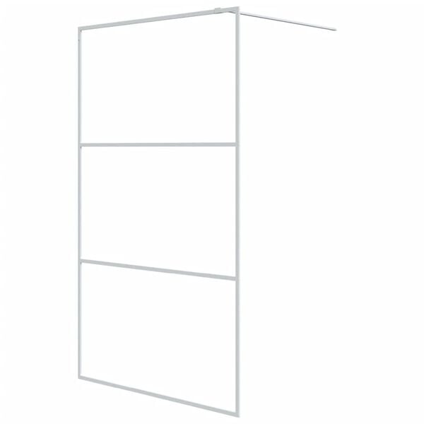 vidaXL Walk-in Shower Wall White 115x195 cm Clear ESG Glass