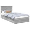 vidaXL Storage Bed Grey Sonoma 100 x 200 cm Engineered Wood