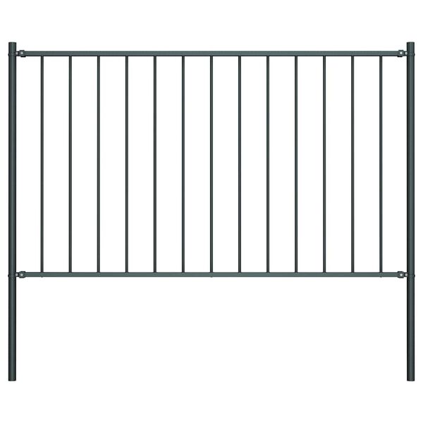 vidaXL Fence Panel Woerden with Posts Steel 1.7x1 m Anthracite