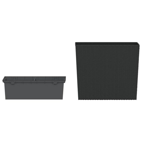 vidaXL Planter with Removable Inner Anthracite 12 / 44 L PP Rattan