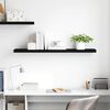 vidaXL Floating Wall Shelf Black 120x23.5x3.8 cm MDF