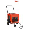 vidaXL Pet Bike Trailer Orange and Black Oxford Fabric and Iron