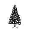 vidaXL Artificial Pre-lit Christmas Tree Black 120 cm PVC