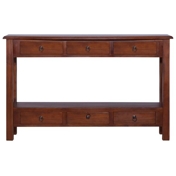 vidaXL Console Table Classical Brown 120x30x75 cm Solid Mahogany Wood