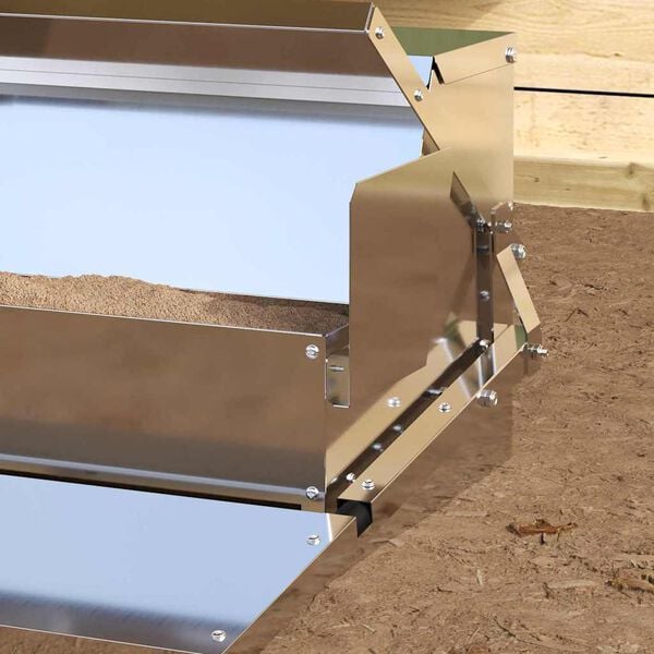 vidaXL Chicken Treadle Feeder Silver 50 x 40 x 29 cm Galvanised Steel