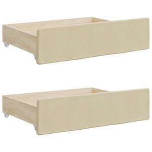 vidaXL Bed Drawers 2 pcs Cream Engineered Wood and Fabric