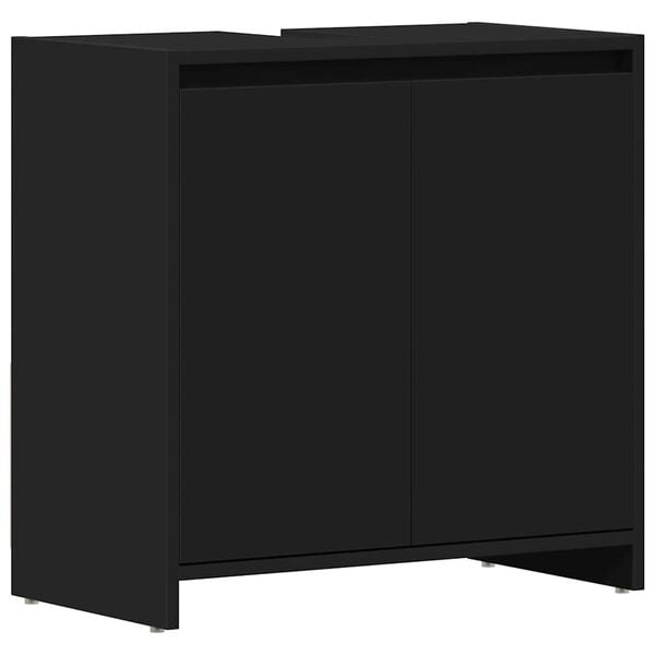 vidaXL Bathroom Cabinet Black 60x33x61 cm Engineered Wood