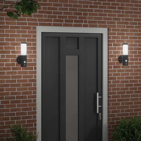 vidaXL Outdoor Wall Lights 2 pcs Black 15 x 7.5 x 33 cm