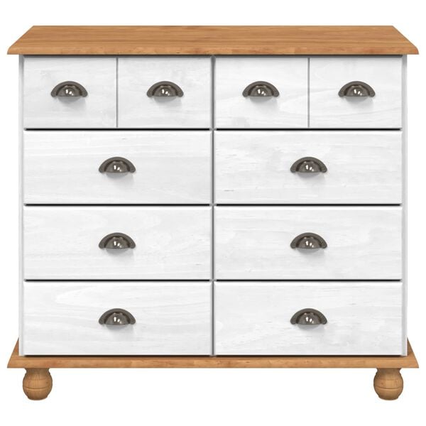 vidaXL Chest of Drawer ASKIM White 91 x 40 x 79 cm Solid Pine Wood