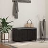 vidaXL Hall Bench with Cushion with Storage Black Oak 80 x 46 x 46 cm