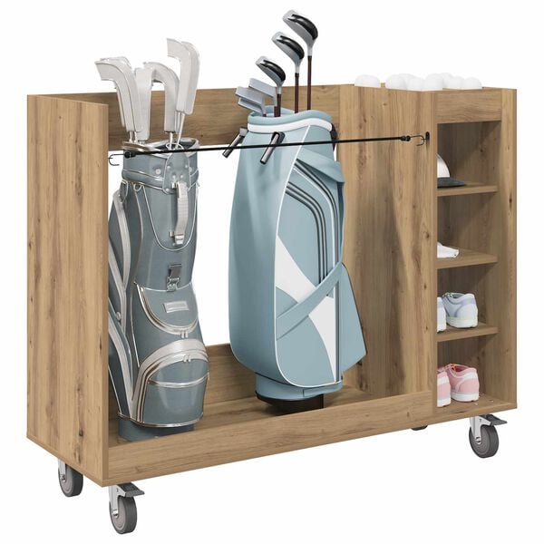 vidaXL Golf Cabinet with Wheel Plain Artisan Oak 120 x 45 x 98 cm