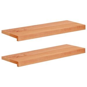 vidaXL Window Sills 2 pcs Varnished 80x 25 x 2 cm Solid Beech Wood