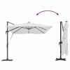 vidaXL Umbrella Manual Sand 352 x 251 x 265 cm Polyester and Aluminium
