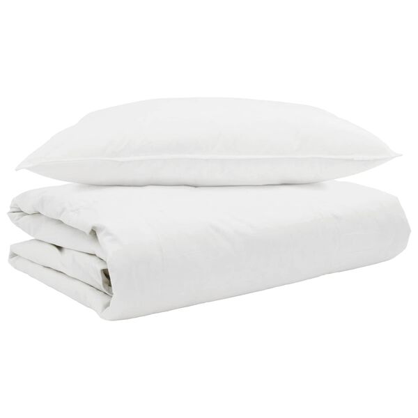 vidaXL Summer Duvet with Pillow 2 pcs White Down Feather