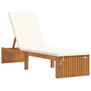 vidaXL Sun Lounger Reclining Brown 55 x 200 x 94cm Solid Acacia wood