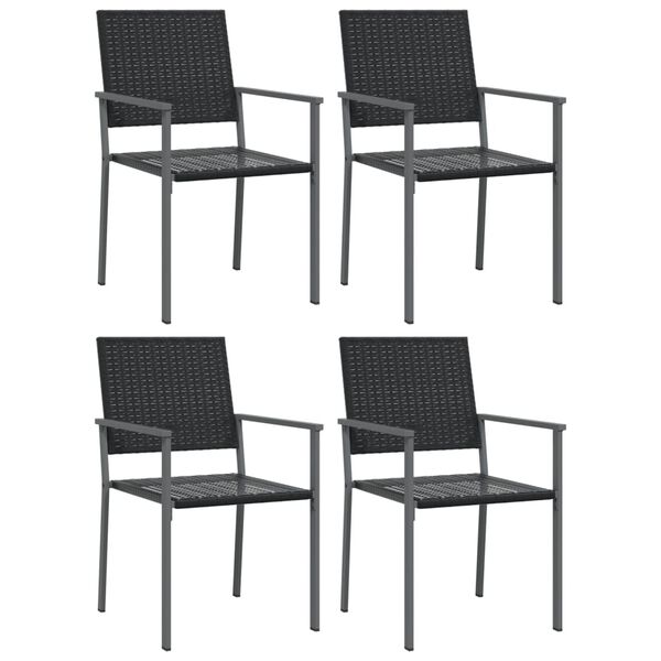 vidaXL 5 Piece Garden Dining Set Poly Rattan and Steel