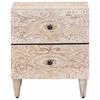 vidaXL Bedside Cabinet 2 pcs White 40 x 33.5 x 46 cm Solid Mango Wood
