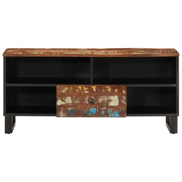 vidaXL TV Cabinet 100x33x46 cm Solid Wood Reclaimed&Engineered Wood