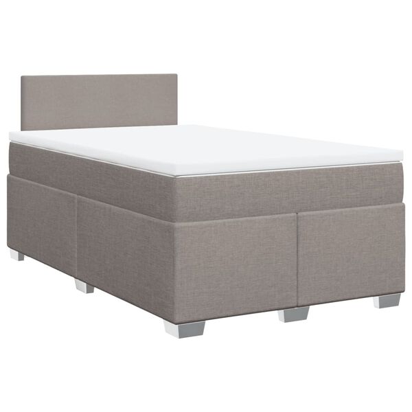 vidaXL Box Spring Bed with Mattress Taupe 120x200 cm Fabric
