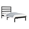 vidaXL Bed Frame without Mattress Black 75x190 cm Small Single Solid Wood
