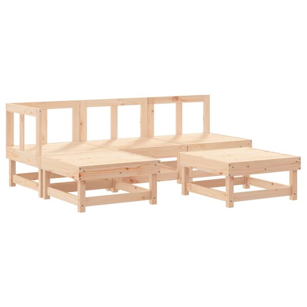 vidaXL 5 Piece Garden Lounge Set Solid Wood Pine