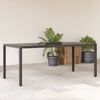 vidaXL Garden Table with Glass Top Black 190x90x75 cm Poly Rattan