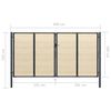 vidaXL Fence Gate Steel and Spruce Wood 408x200 cm