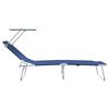 vidaXL Sun Lounger Folding 2-person 2 pcs Blue 58 x 188 x 77cm Fabric