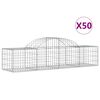 vidaXL Arched Gabion Baskets 50 pcs 200x50x40/60 cm Galvanised Iron