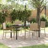 vidaXL Garden Dining Set with Cushion 5 pcs Beige Poly Rattan