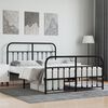 vidaXL Metal Bed Frame without Mattress with Footboard Black 140x190cm
