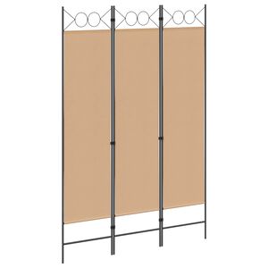 vidaXL 3-Panel Room Divider Beige 120 x 180 cm Fabric