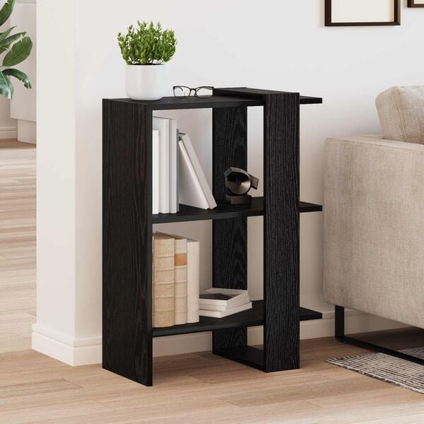 vidaXL Bookshelf Black Oak 52 x 25 x 71.5 cm Engineered Wood