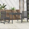 vidaXL 3 Piece Garden Bistro Set Grey Solid Wood Pine
