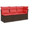 vidaXL Garden Sofa with Cushion Brown 172 x 62 x 69 cm Poly rattan
