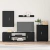 vidaXL TV Cabinet Set Wall-mounted 4 pcs Black Oak Engineered wood