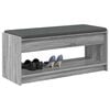 vidaXL Hall Bench with Cushion with Shelf Grey Sonoma 103 x 38 x 45 cm