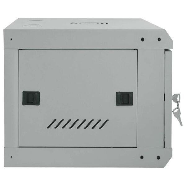 vidaXL Network Cabinet with Storage Grey 60 x 35 x 28 cm Steel