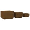 vidaXL Storage Boxes with Lids 3 pcs Honey Brown Solid Wood Pine