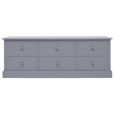 vidaXL TV Cabinet Dark Grey 108x30x40 cm Solid Wood Paulownia