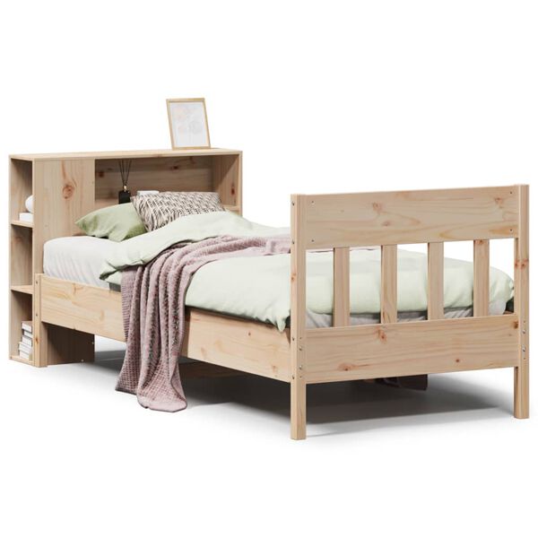 vidaXL Bookcase Bed without Mattress 75x190 cm Small Single Solid Wood Pine