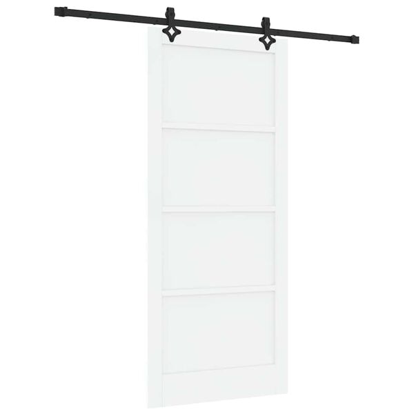 vidaXL Sliding Door White and Black 93 x 211 cm Solid Pine Wood