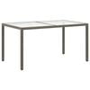 vidaXL Garden Table 150x90x75 cm Tempered Glass and Poly Rattan Grey